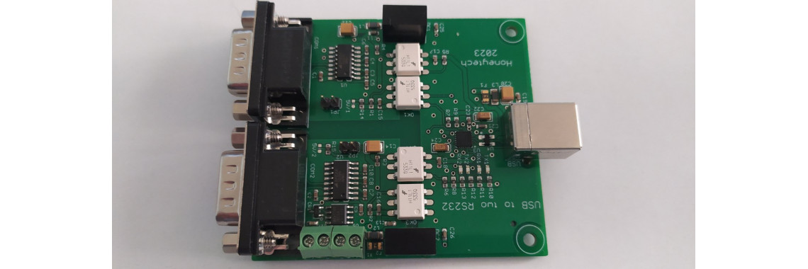 USB to 2 RS232 opto-isolated convertor